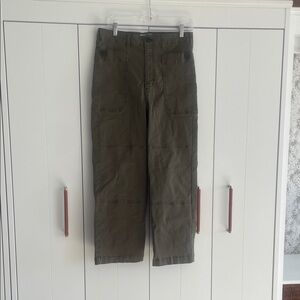 Frame Denim Women's Olive crop straight Cut Jeans